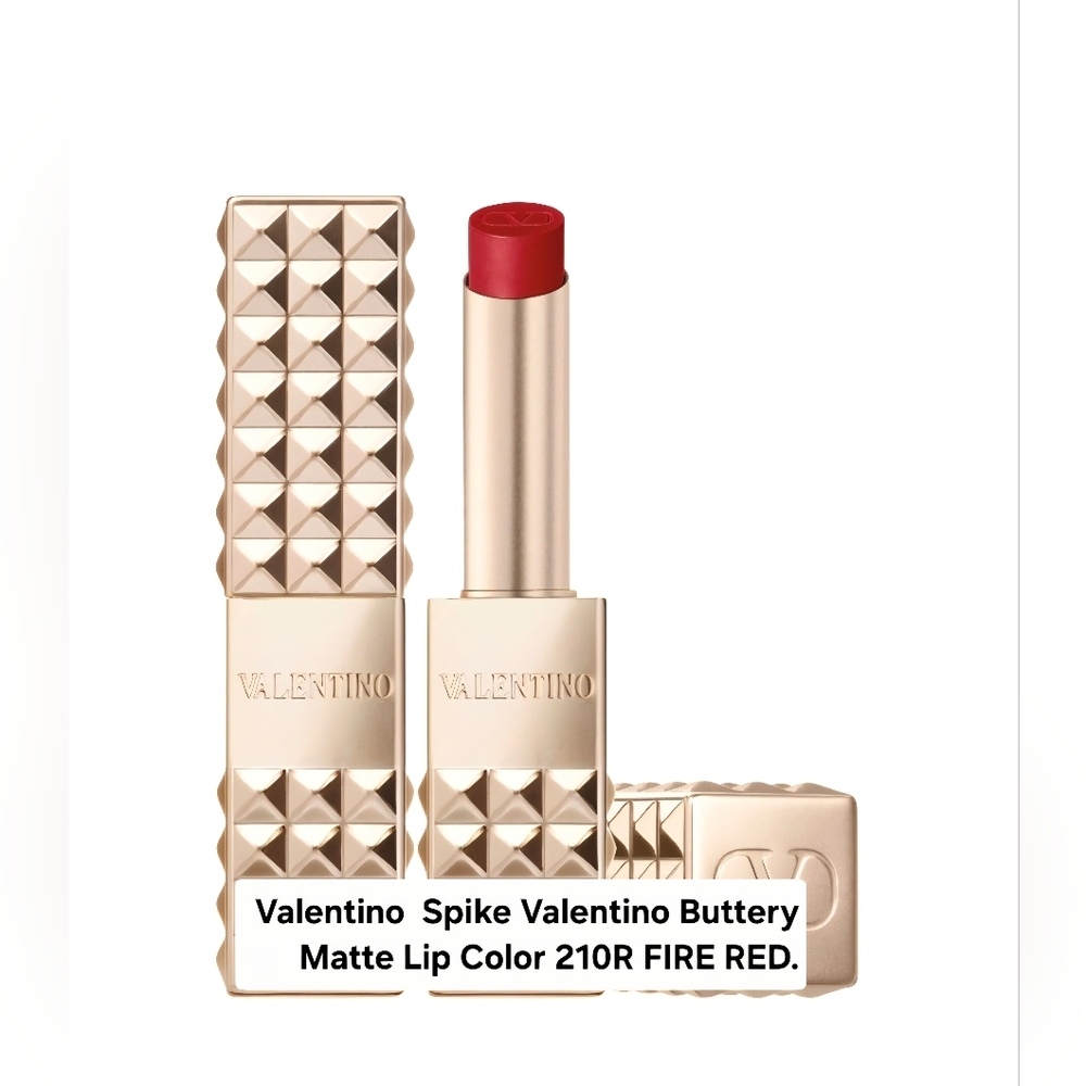 Valentino  Spike Valentino Buttery Matte Lip Color 210R FIRE RED. BNIB